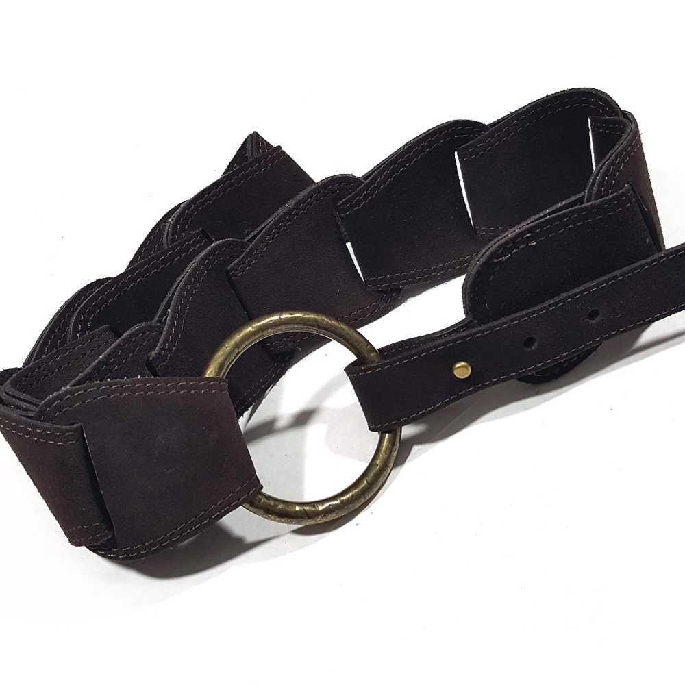 Bohemian Suede Link Circle Loop Closure Belt Small
